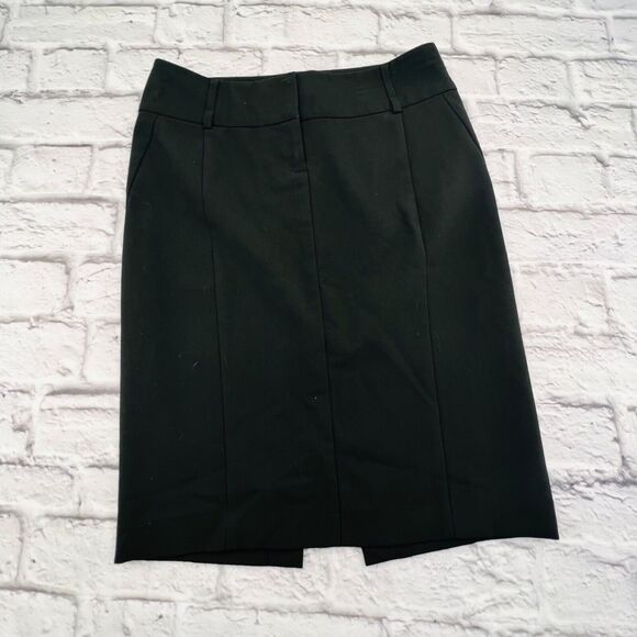 Express Skirt Womans 0 Black Pencil Straight Office Career Leopard Print Lining - Picture 1 of 7